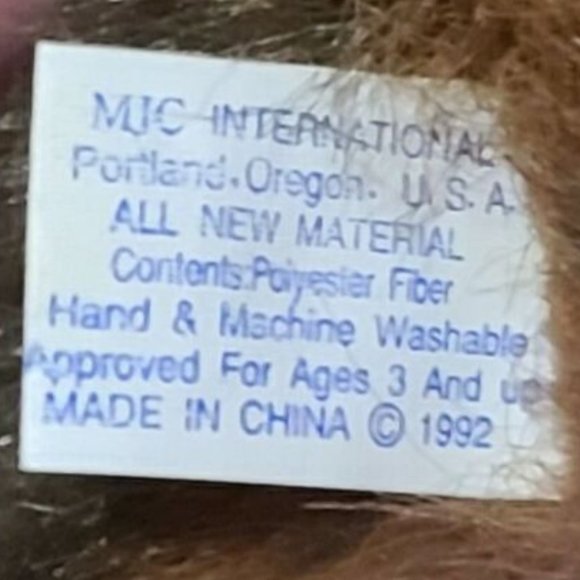 Vintage MJC International Brown Teddy Bear made in USA 1992 - Picture 8 of 8